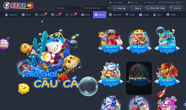 Nhà cái EE88 hợp tác với nhiều nhà cung cấp game bắn cá chất lượng