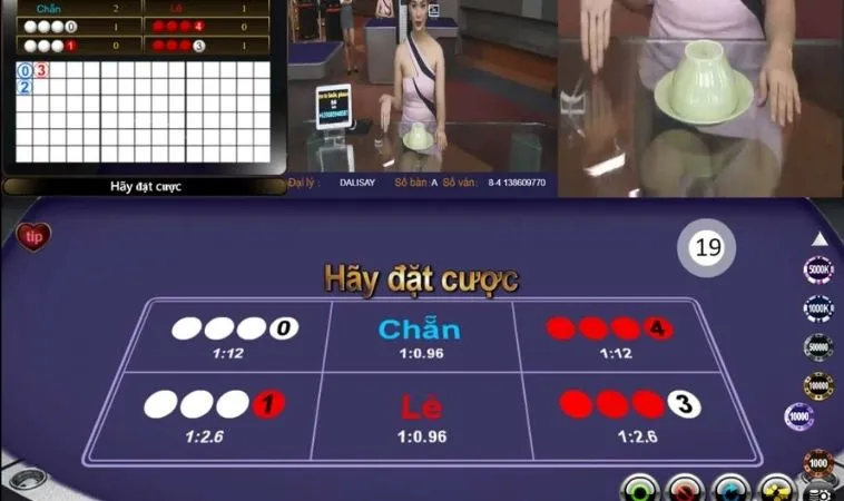Bàn cược trong Xóc Đĩa tại EE88